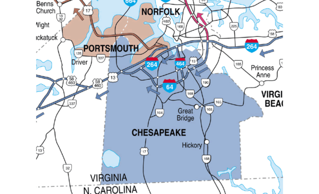 Living in Chesapeake, VA, Map